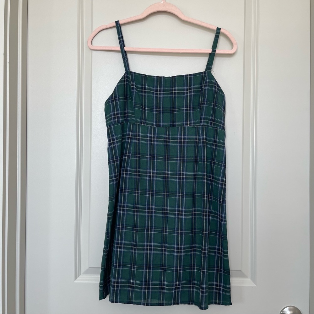 Urban Outfitters Green Plaid Dress